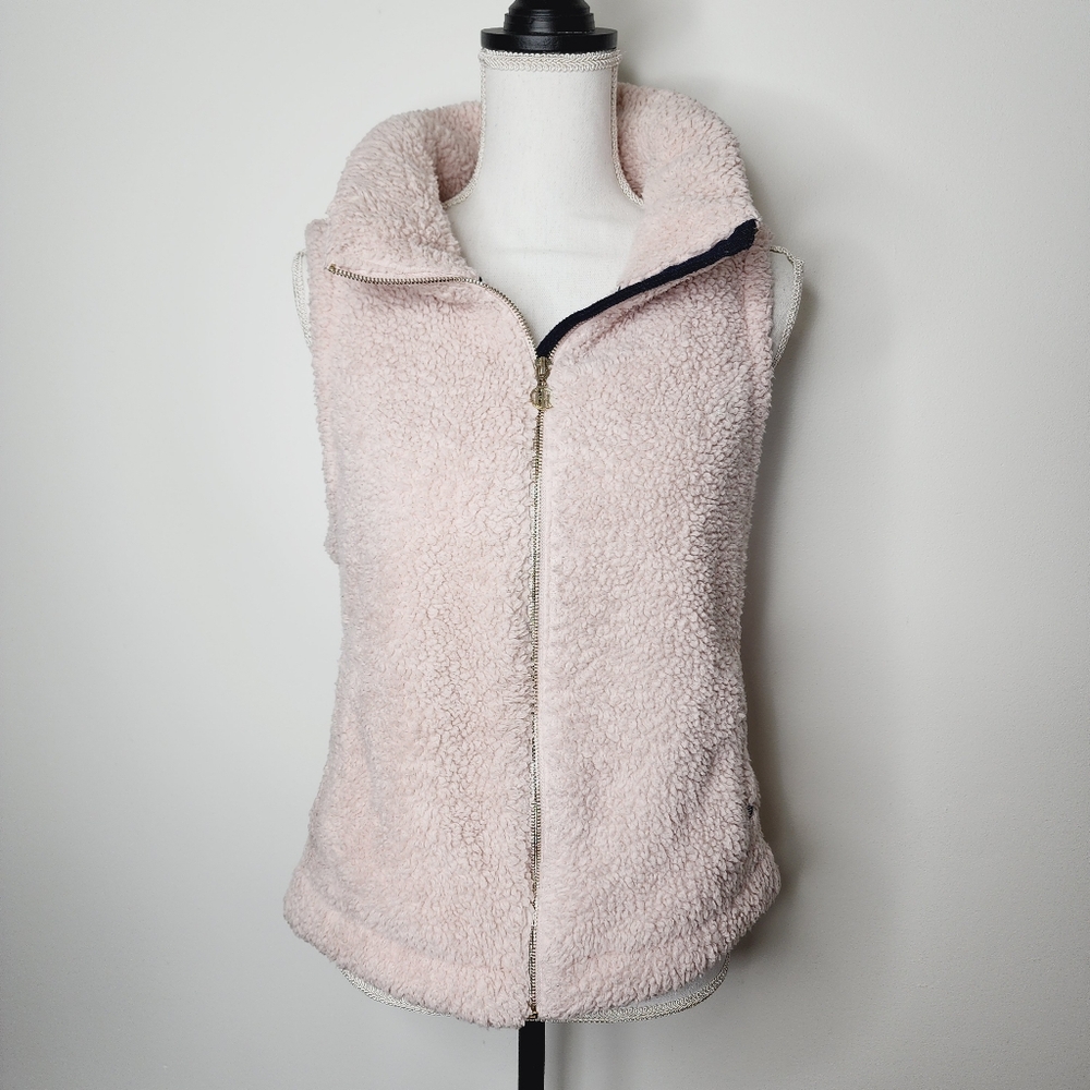 Tommy Hilfiger pink teddy full zip up vest